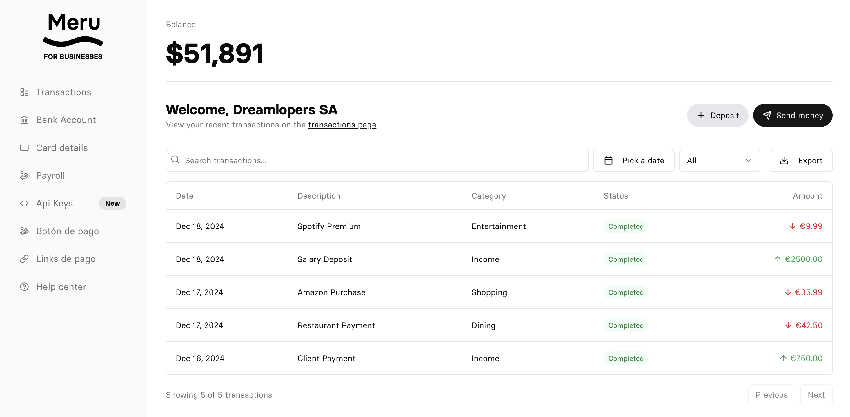 Meru Business Portal