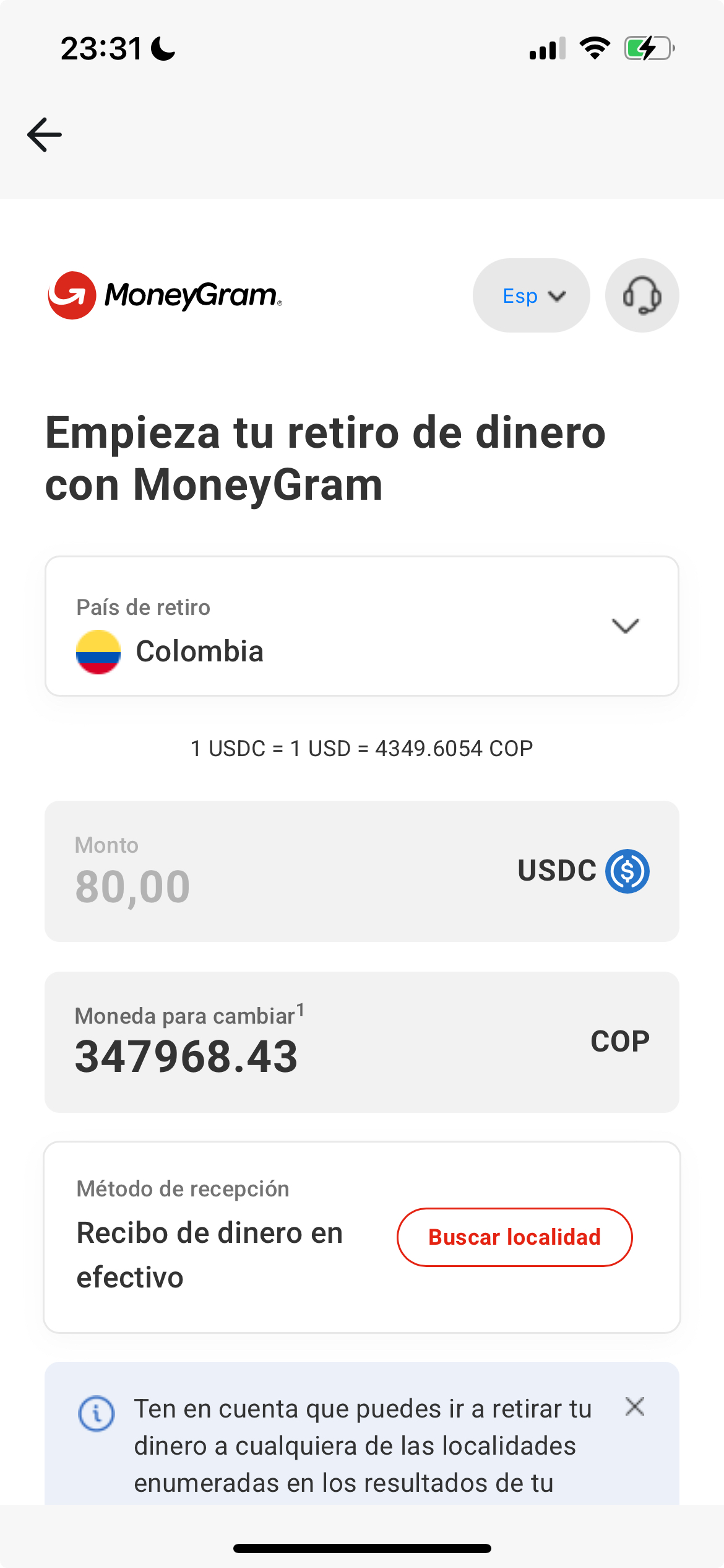 Meru App MoneyGram
